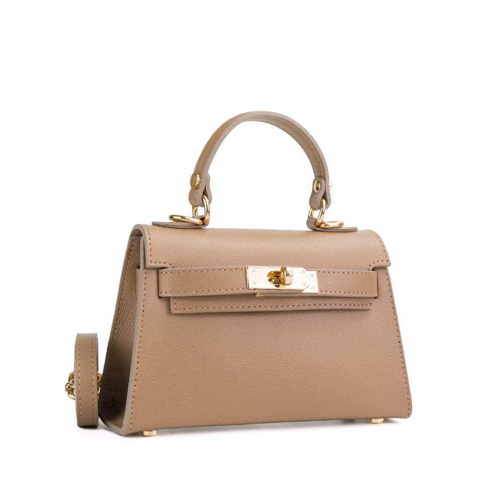 Geantă Heily Bej din Piele Naturală – Elegance Style