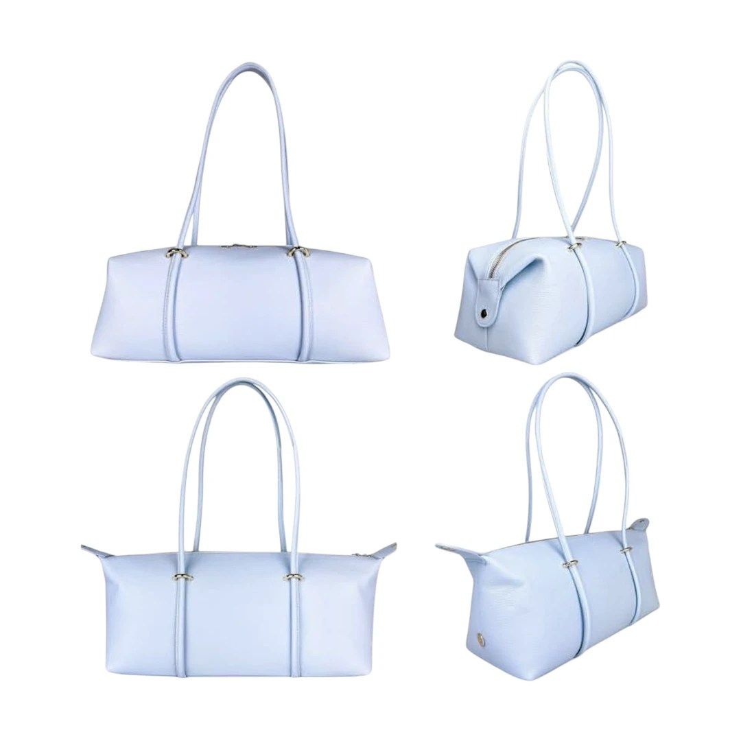 Geantă Valerica Baby Blue, Piele Naturală