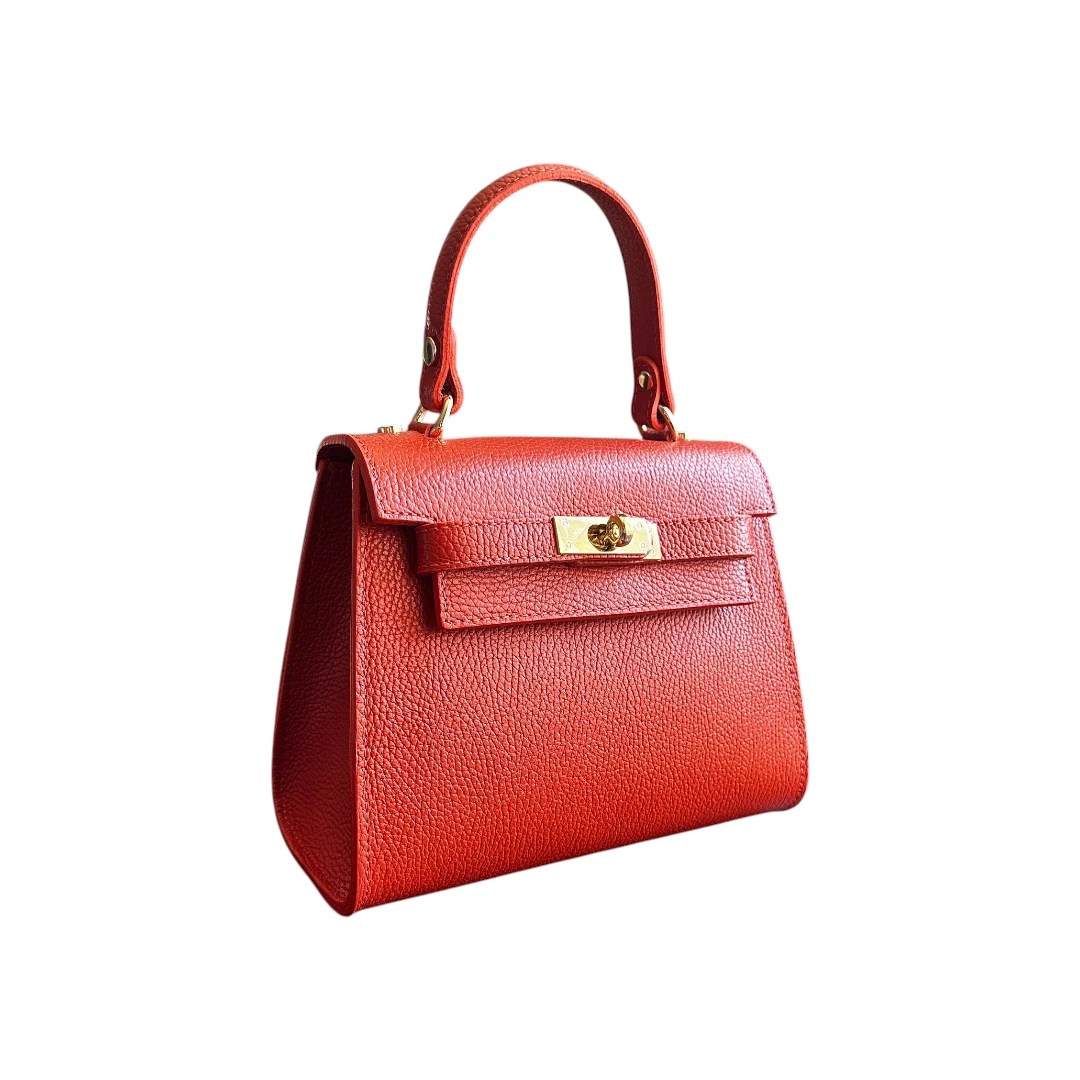 Geanta Heily Grande, orange- piele naturală