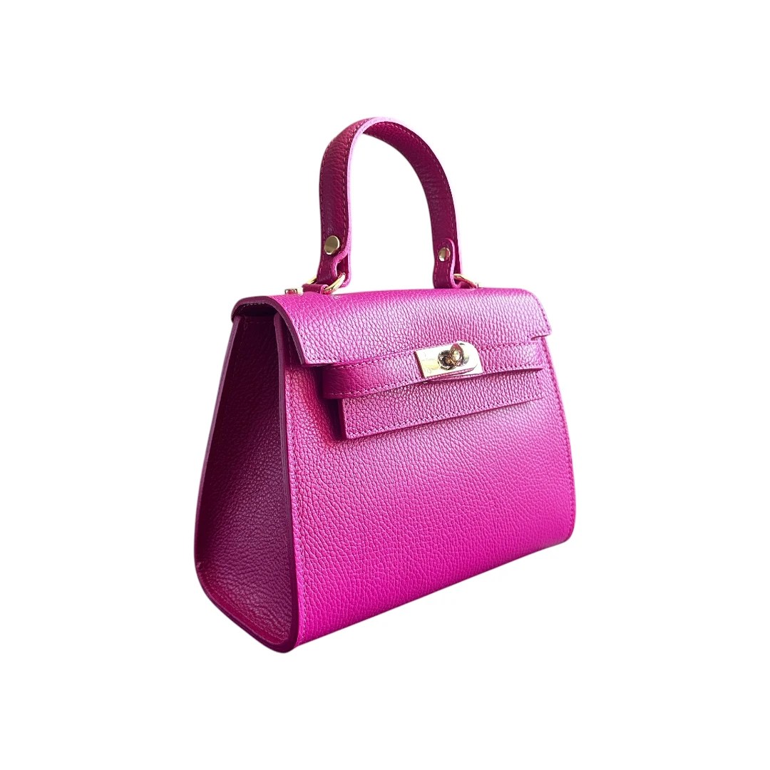 Geanta Heily Grande, fuchsia - piele naturală