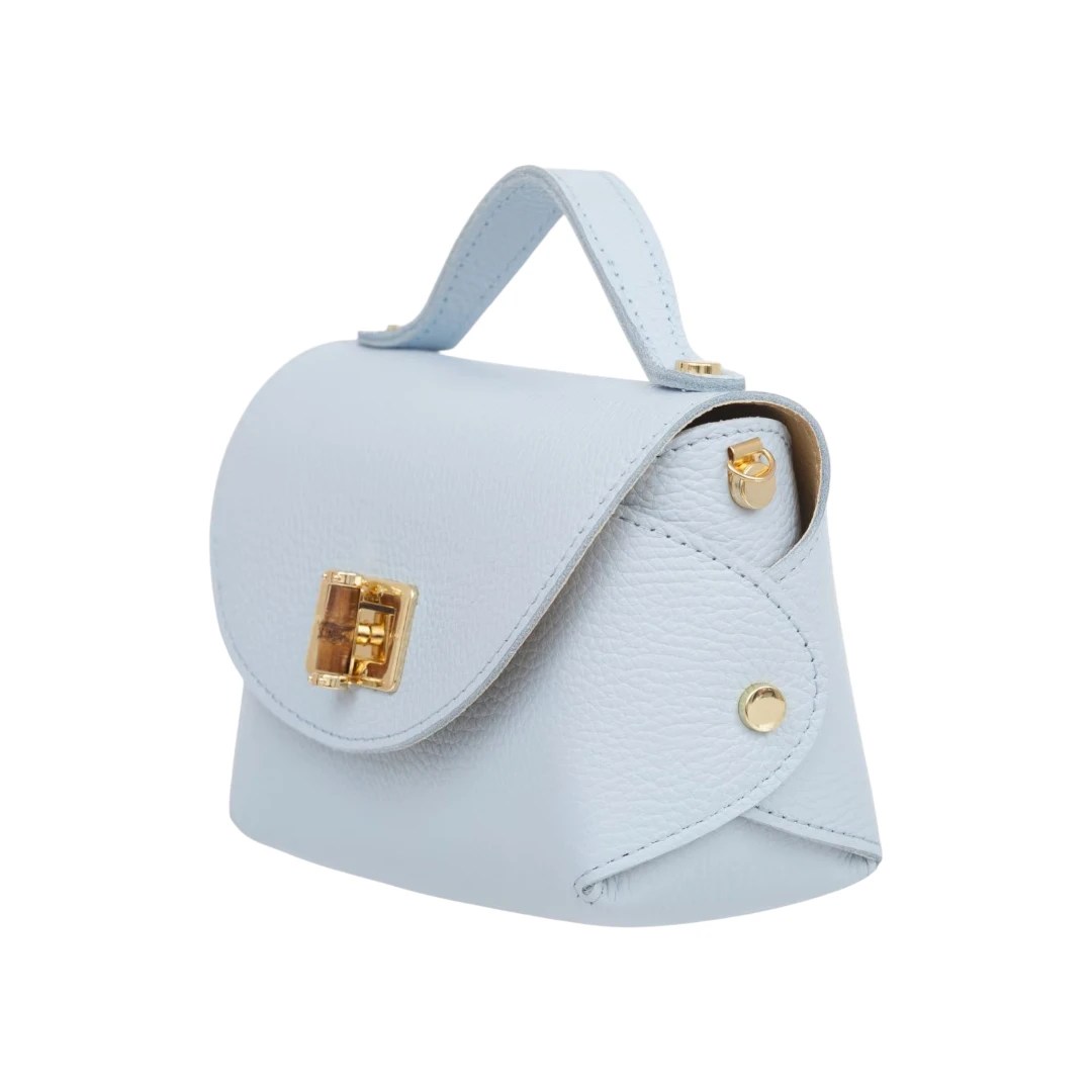 Geanta Sara, baby blue - din piele naturala