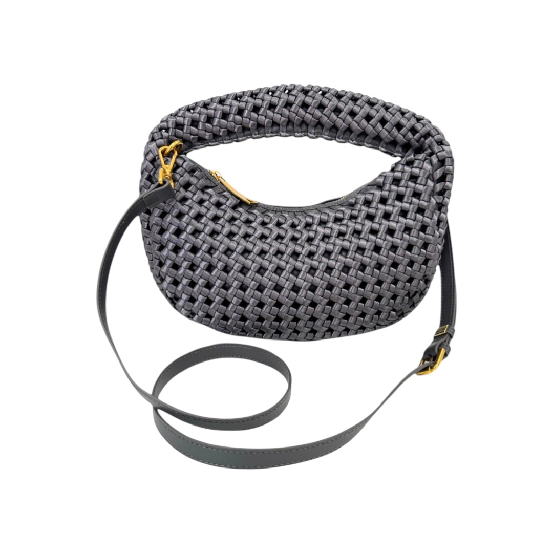 Geantă de Damă Crochet Împletită, Design Curbat și Curea Detașabilă