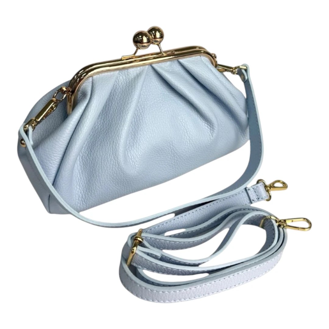 Geantă Simona din Piele Naturală, baby blue