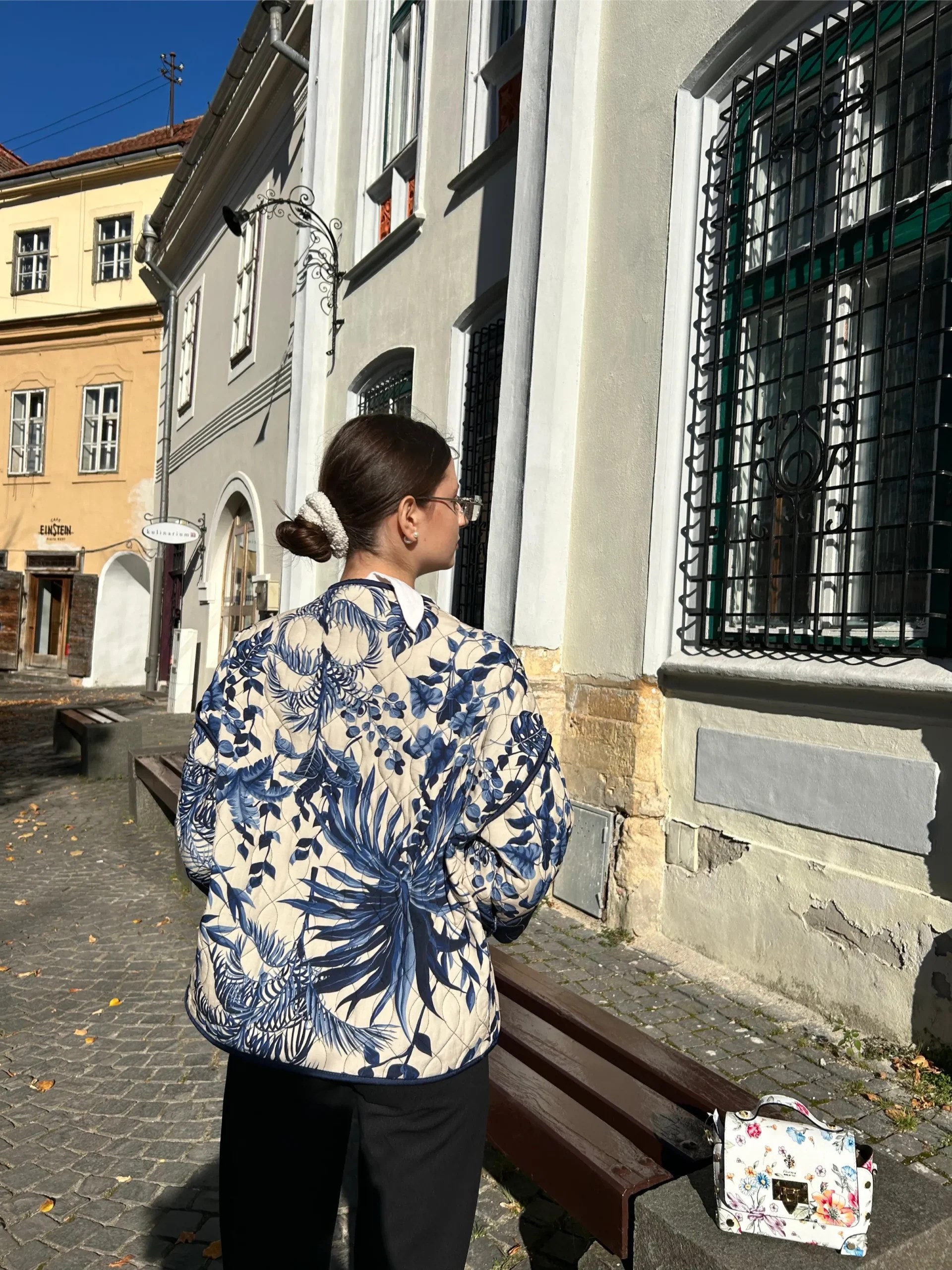 Geaca dama cu imprimeu floral