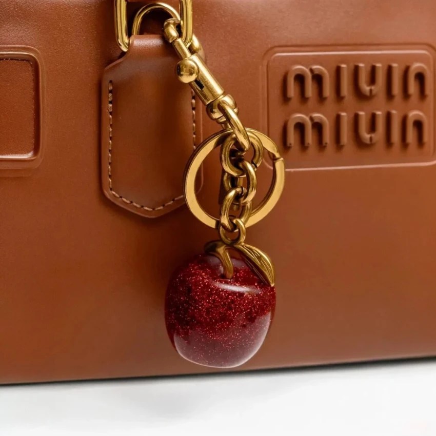 Breloc măr roșu, bijuterie pentru geantă, breloc sclipitor, accesoriu la modă, pandantiv pentru geantă – Roșu