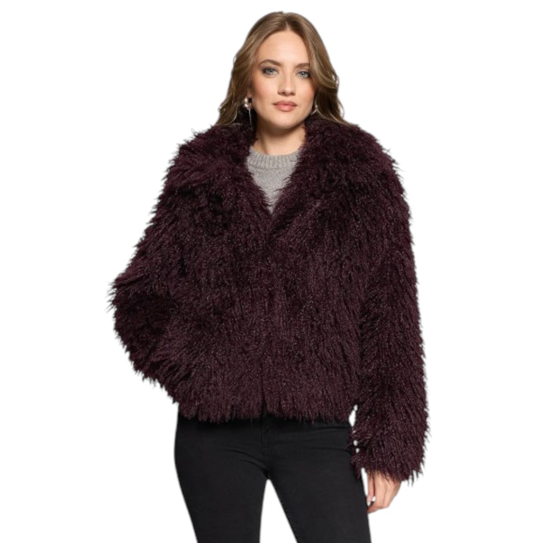 Faux Fur Tibet - Geacă scurtă din blană ecologică tip teddy