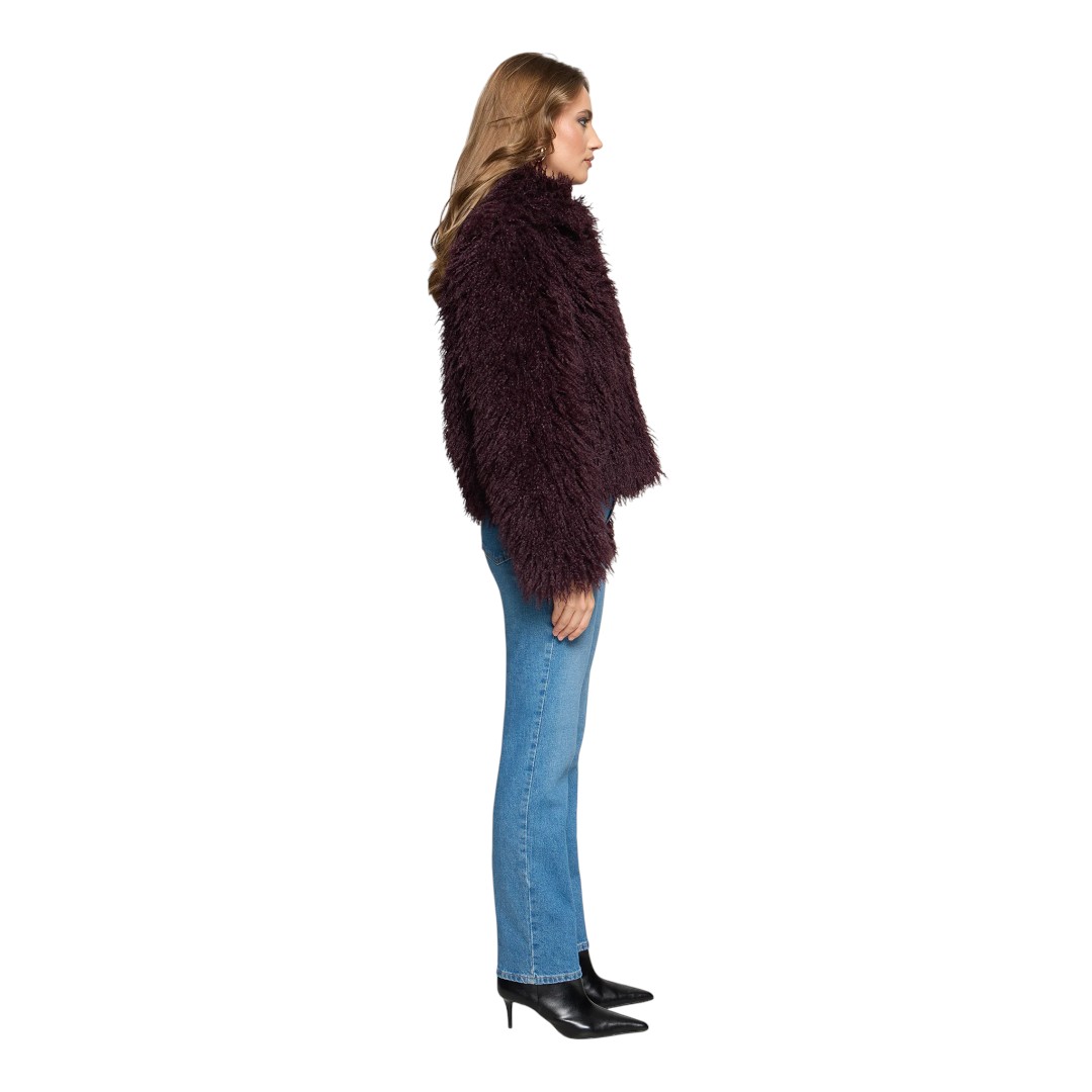 Faux Fur Tibet - Geacă scurtă din blană ecologică tip teddy