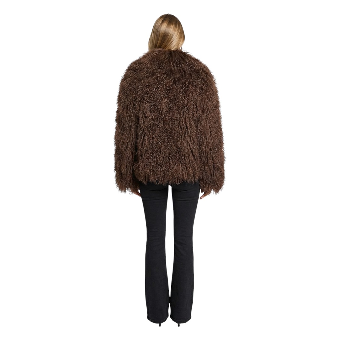 Faux Fur Teddy Bear - Geacă scurtă din blană ecologică tip teddy