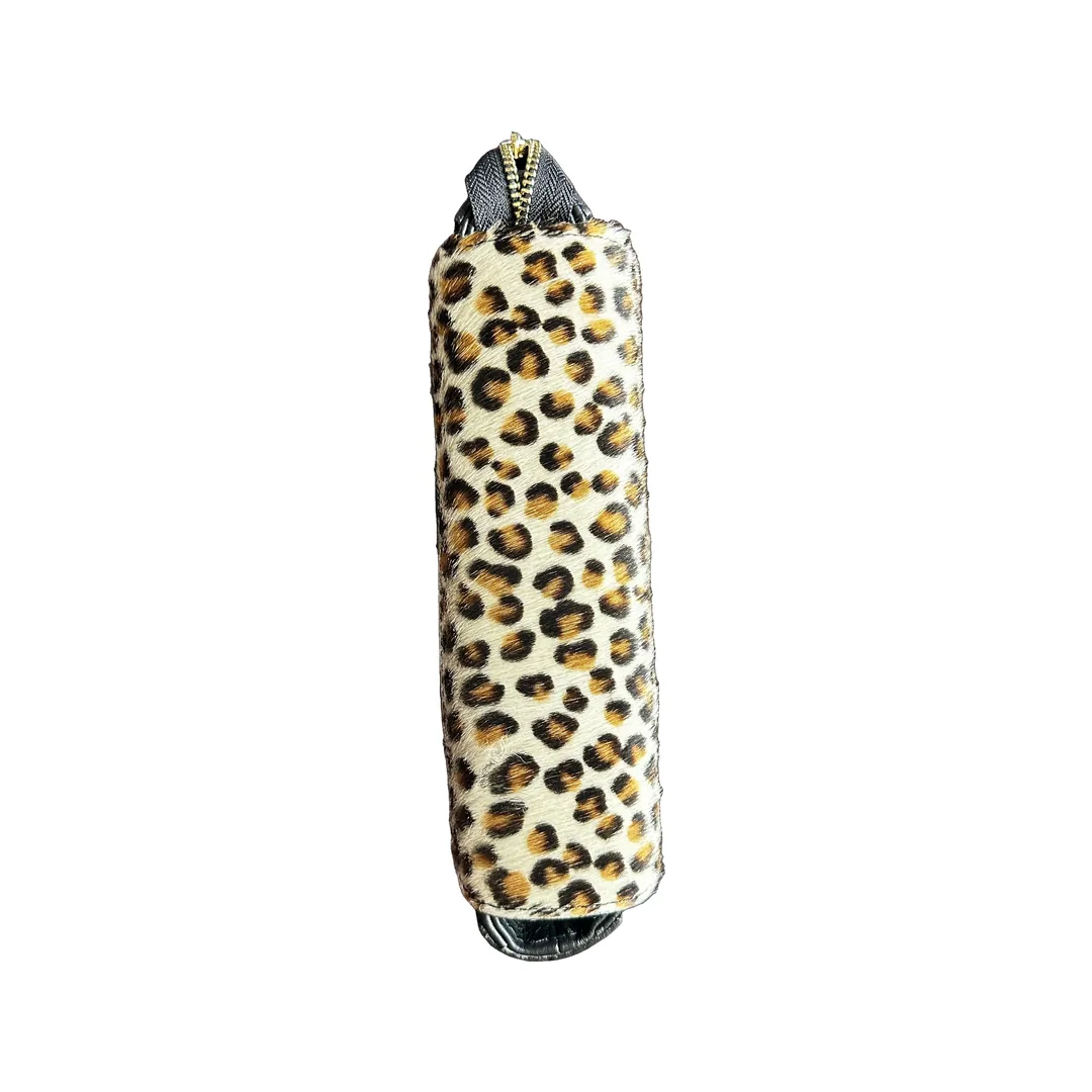 Geanta Cavallina Leopardo din piele naturală cu păr — vedere de sus